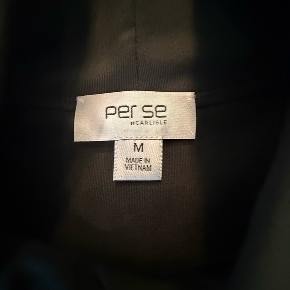 Per Se by Carlisle Olive Green Turtleneck Long Sleeve Top Size Medium MSRP $198 - Picture 4 of 8